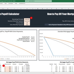 Early Mortgage Payoff Calculator Early Mortgage Payoff Excel Download Pay Off Your Mortgage Early Tool Pay Off Your Home in 5 Years image 2