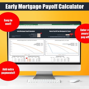 Early Mortgage Payoff Calculator Early Mortgage Payoff Excel Download Pay Off Your Mortgage Early Tool Pay Off Your Home in 5 Years image 1