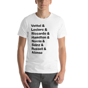 F1 Racing Tshirt, F1 Merch, F1 Racing Car Drivers Track Shirt, Champion Tees, Formula 1 Car Lovers Gift, Sebastian Vettel, Daniel Riccardo,+