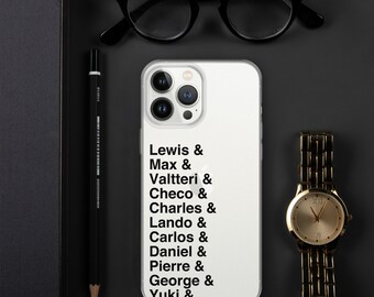 Custodia per iPhone con i nomi dei piloti di Formula 1, regalo per i fan della F1