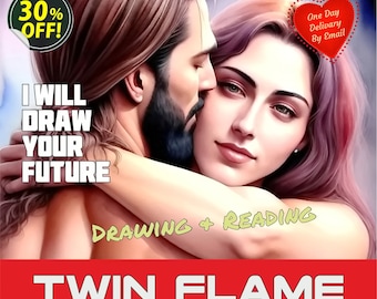 Twin Flame Drawing or Soulmate, Spirit Guide Reading, Twin flame reading