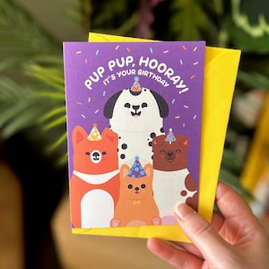 Feier Karte, Party Süße Hundekarte - Süße Karte, Geburtstagshunde, bunte Karte, heller Geburtstag, glücklicher Hund, Corgis Party, süßes Tier