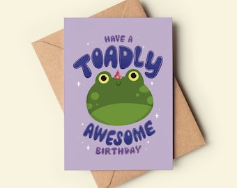 Divertente biglietto di auguri di compleanno - Party Frog - Uomo o donna biglietto di auguri di buon compleanno per lui la sua amica - biglietto di auguri di compleanno maschile papà