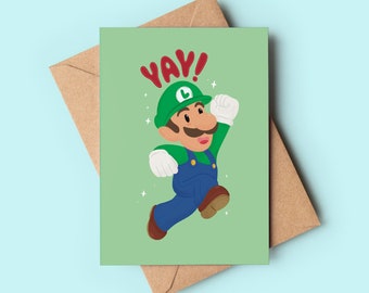 Yay Luigi-kaart | Super Mario-gamingcadeau