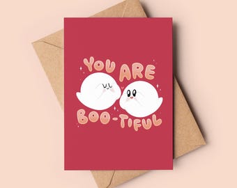 Mario Boo 'Bootiful' Card | Valentine Anniversary Gift