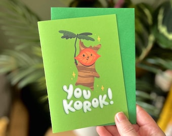 Cute You Korok Zelda Card | Gaming Gift, Zelda Gift, Nintendo Gift, Gamer Cards, Cute Gamer, Forest friend, SNES, NES, Link, Switch