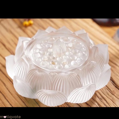 Lotus Liuli Incense Burner White | Liuli Glass Incense shops Holder Lotus Flower