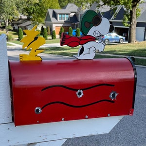 Snoopy Mailbox (LARGE) Red Baron & Woodstock ( Made as the orders come in )