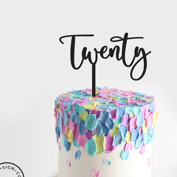 Twenty 20 | Birthday Cake Topper | Acrylic | Wooden | Decoration | Party | Celebration | Milestone Event