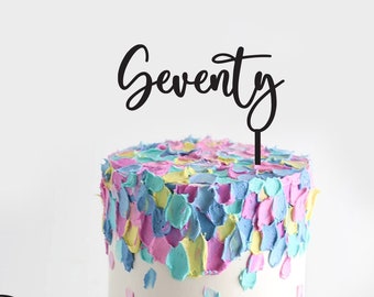 Seventy 70 | Birthday Cake Topper | Acrylic | Wooden | Decoration | Party | Celebration | Milestone Event