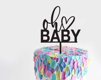 Adorno para tarta personalizado "Oh Baby" / Acrílico o madera