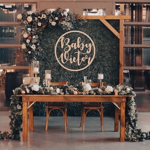 Personalized Baby Shower Hoop Sign | Acrylic or Wood Event Sign