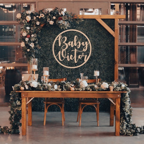 Personalised Baby Shower Name Sign Baby Shower Wooden Hoop Etsy Australia