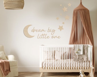 Dream Big Little One • Wooden Wall Scripts • Kids Room Decor • Nursery Baby Room • Kids Wall Art