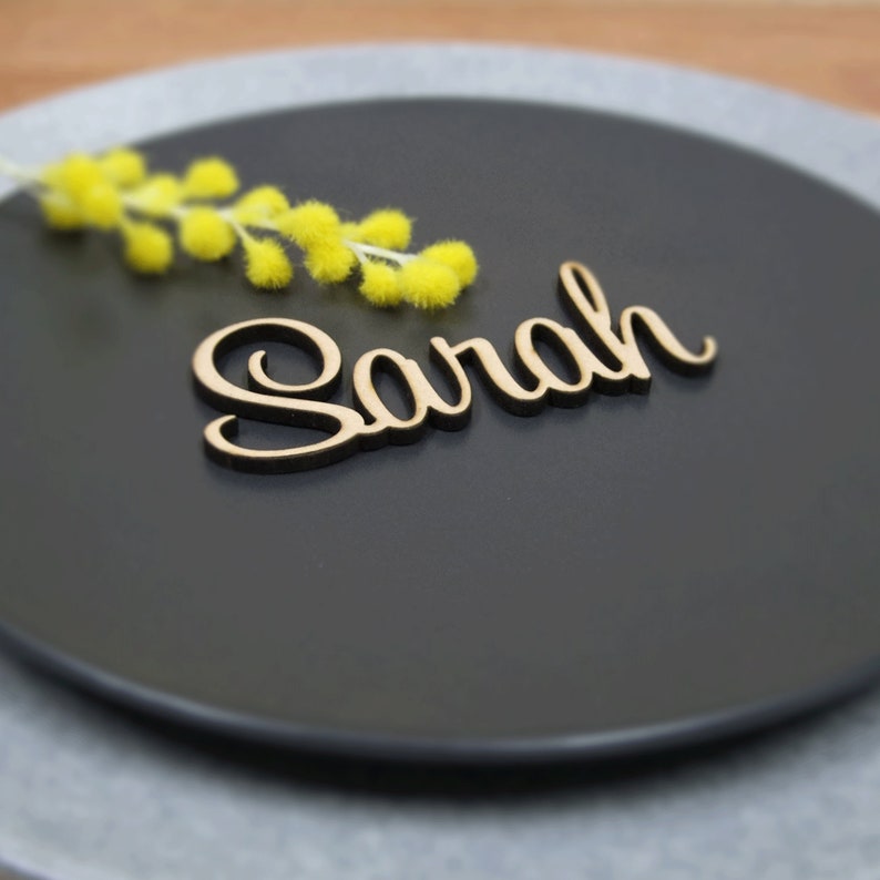 Place Card Names Acrylic Wooden Personalised Guest Name Cut Out Laser Cut Wedding Decor Table Names Favours image 1