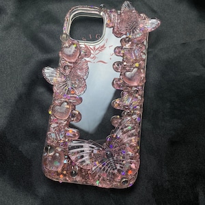 Roze prachtige vlinder Decoden-telefoonhoesje voor alle merken