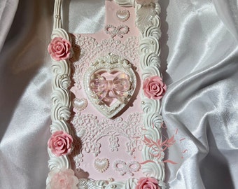 Dainty Pink Baroque Decoden Phone Case