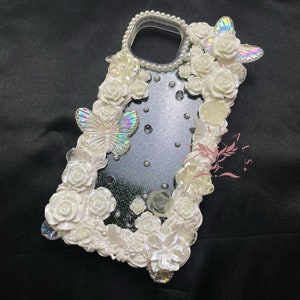 Gorgeous Baroque Style White Decoden Phone Case for All Brand