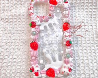 Cute Rabbit Half Whipped Decoden Phone Case For All Brand