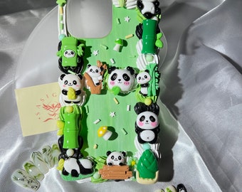 Niedlicher Bambuspanda Decoden Telefonkasten für alle Marken