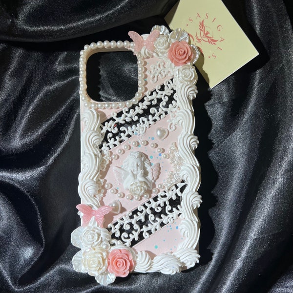 Pink Elegant Baroque Style Decoden Phone Case For All Brand