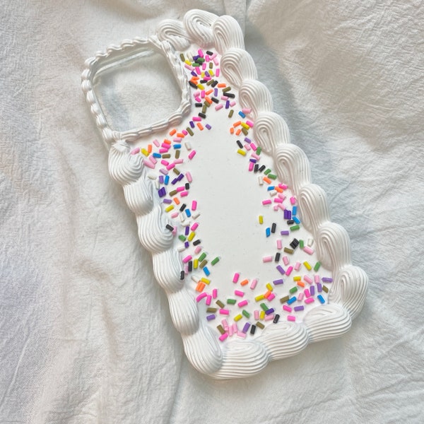 Coque de portable Decoden faux gâteau crème piqués arc-en-ciel