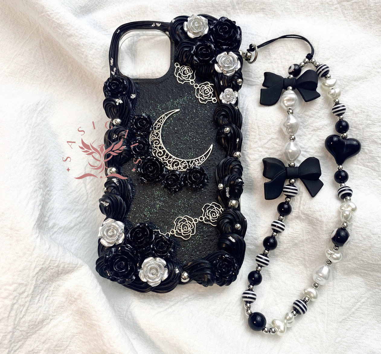 Gothik Sliver And Black Moon Decoden Handyhülle