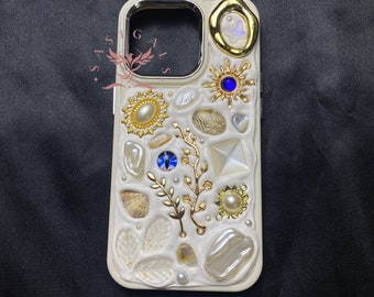 Beige Blue Eye Mosaic Decoden Phone Case For All Brand