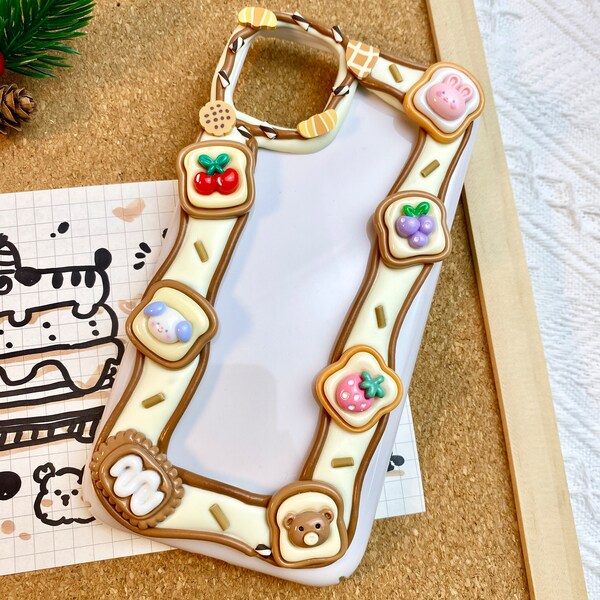 Cute Fruit Toast Decoden Phone Case Gift For Food Lovers