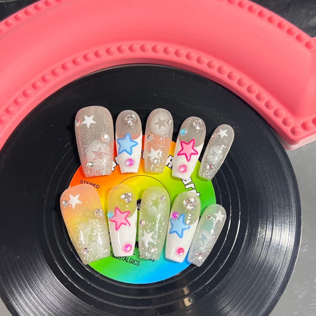 Y2k Star Press on Nails - Etsy