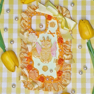 New Boji Cat! ! Fairies Orange Cat Decoden Phone Case