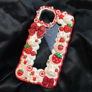 Cute Strawberry Bunny Decoden Phone Case For All Brand
