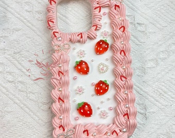 Raspberry Strawberry Cake Decoden Phone Case