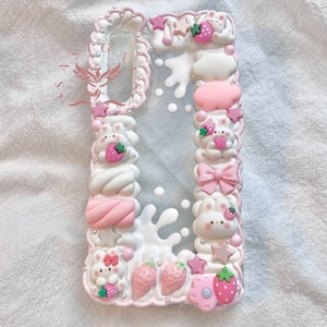 Kawaii roze konijn Decoden-telefoonhoesje voor alle merken