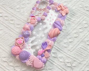 Cute Purple and Pink Cat Claw Candies Decoden Phone Case