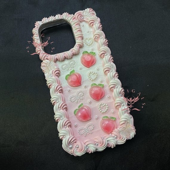 Cute 3D Pink Peaches Decoden Phone Case