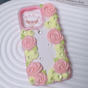 Elegant Roses and Leaves Decoden Phone Case for All Brand