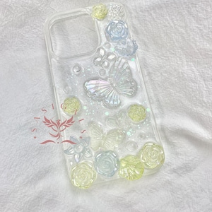 Simple 3D Flower Butterfly Resin Phone Case For All Brand