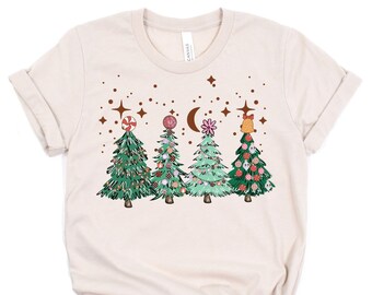 Boho Christmas PNG file, Christmas sublimation design, boho Christmas trees, digital download sublimation design, instant download SVG