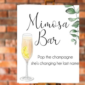 Lemon themed bridal shower sign / mimosa bar tags / digital download poster / bridal shower decor / mimosa bar sign