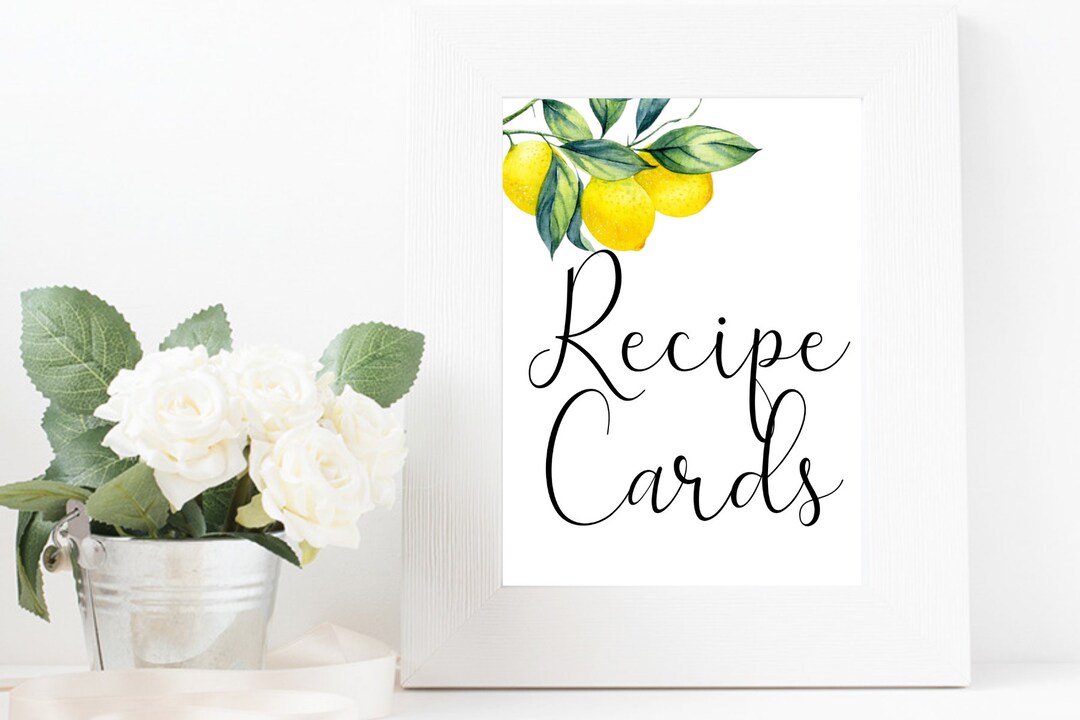 Recipe Card Table Sign / Bridal Shower Table Sign / Wedding Sign - Etsy