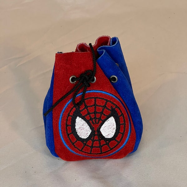 Spider-Man dice pouch sack stash poke bag pieces holder gamer role play renaissance fair