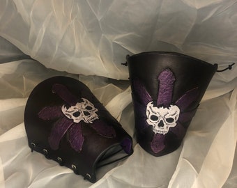 Chaos Skull bracers arm gaurd armor for renaissance fair LARP SCA fantasy biker