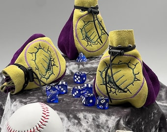 The Hulk Dice Bag Authentic Handmade Leather Poke Cosplay Accessory, Jewelry or Renaissance Pouch Gamer DND Sack Party Favor Holder Purse