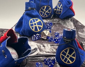 Dr. Strange Dice Bag Authentic Handmade Leather Poke Cosplay Accessory, Jewelry or Renaissance Pouch Gamer DND Sack Party Favor Holder Purse