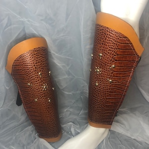 Armour shin guards lower leg costume greave LARP renaissance fair SCA cosplay