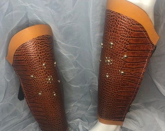 Armour shin guards lower leg costume greave LARP renaissance fair SCA cosplay