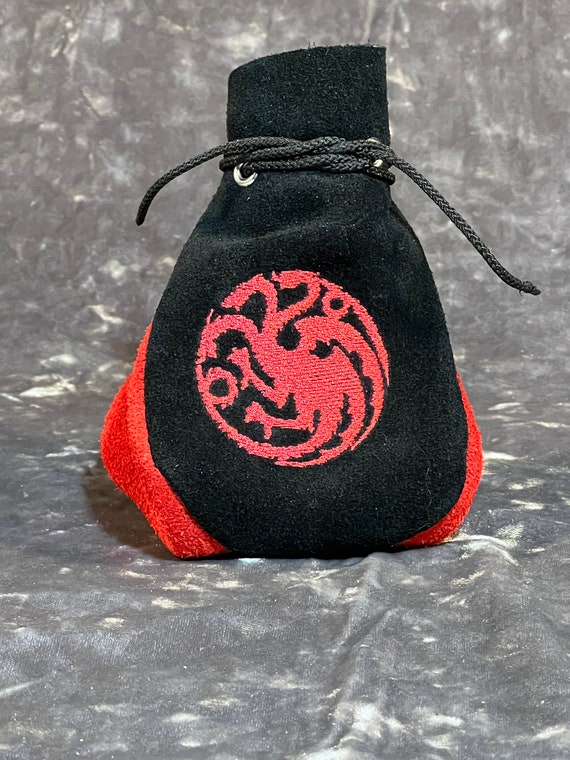 Targaryen GoT Dice Bag Authentic Handmade Leather Poke Cosplay Accessory Jewelry Renaissance Pouch Gamer DND Sack Party Favor Holder Purse