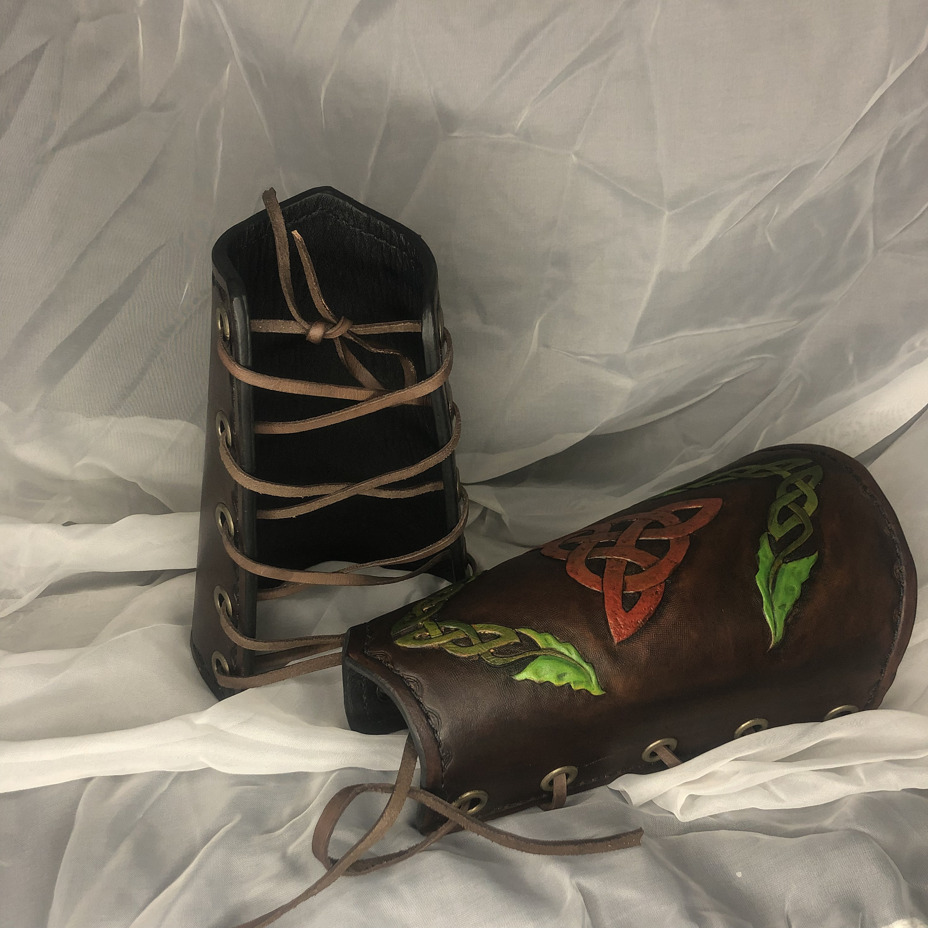 Celtic Tooled Leather Arm Guards Bracers - Etsy