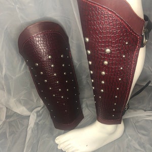 Cosplay greaves Dragon hide LARP renaissance fair SCA fantasy shin guards